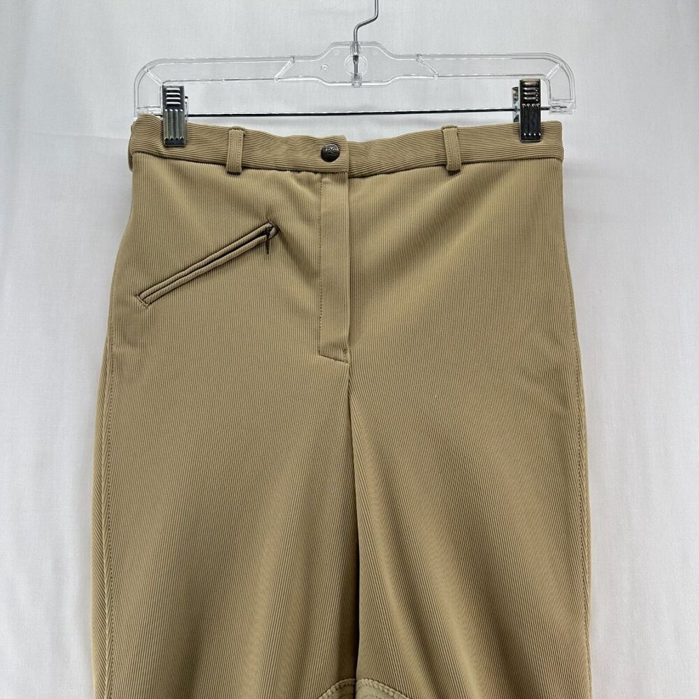 TuffRider Pants Womens Sz S Ride N' Go Ribbed Knee Patch Breeches Equestrian Tan - Picture 2 of 11
